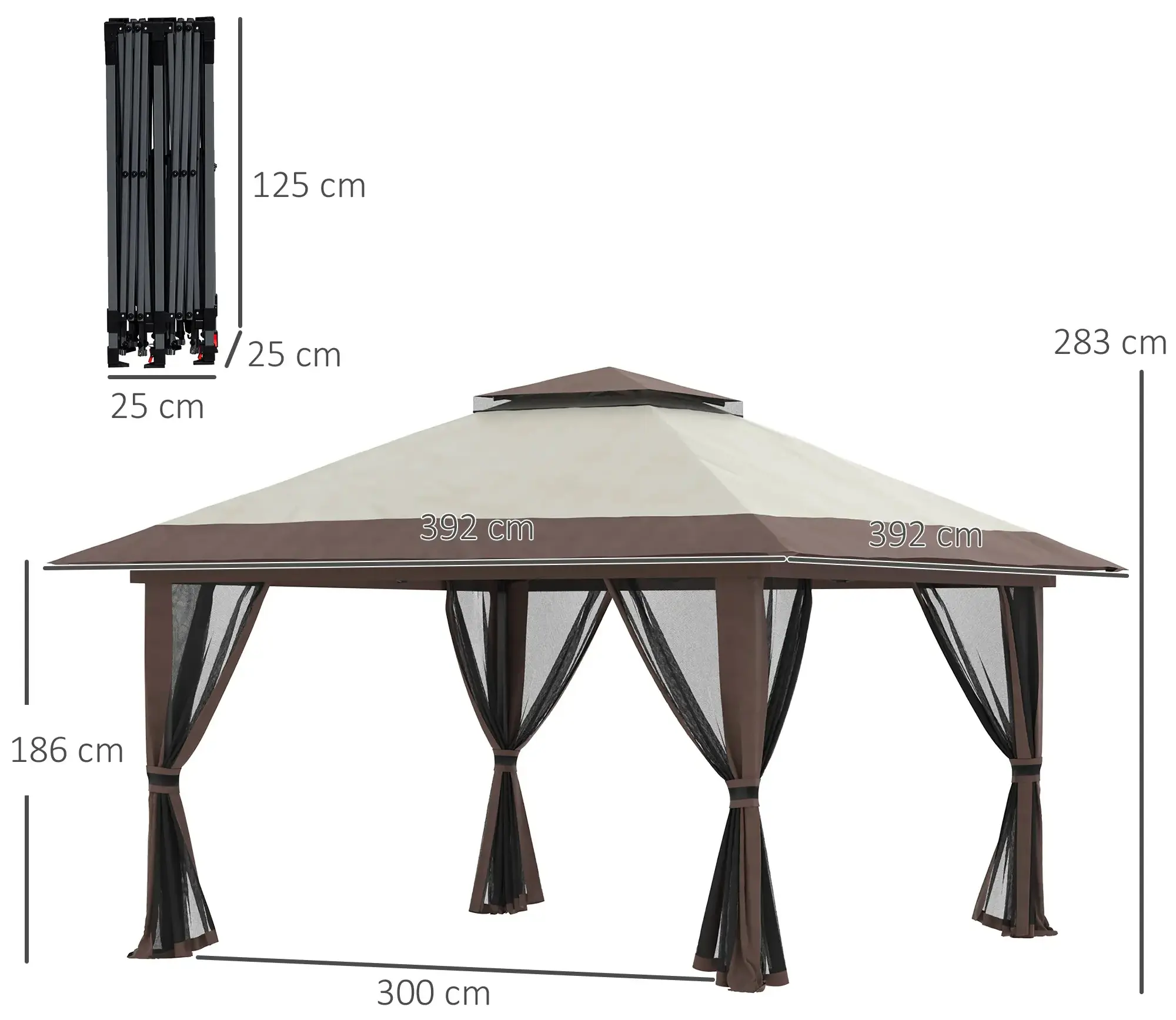 Pavilion de gradina Outsunny 84C-353V00BG (Beige) - 3