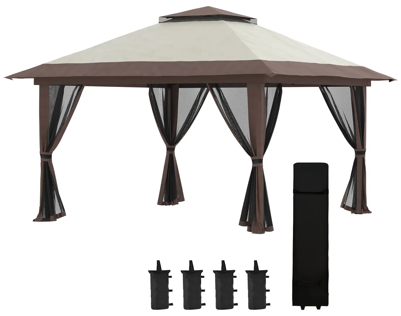 Pavilion de gradina Outsunny 84C-353V00BG (Beige)