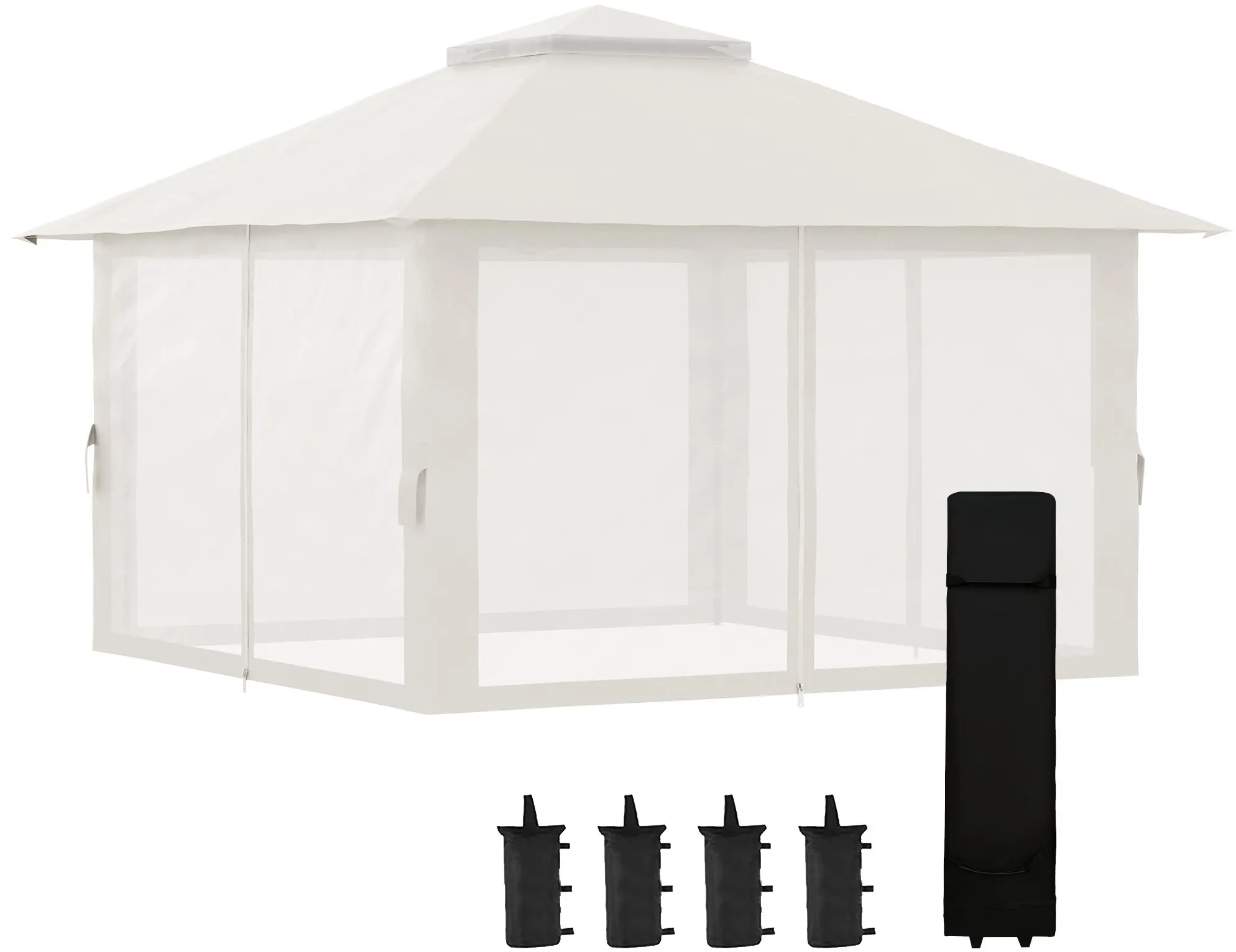 Pavilion de gradina Outsunny 84C-353V00CW 4x4 m (Cream) - 2