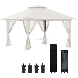 Pavilion de gradina Outsunny 84C-353V00CW 4x4 m (Cream)