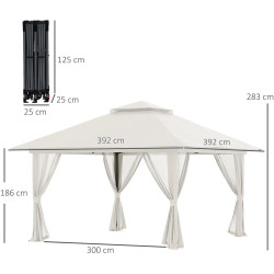 Pavilion de gradina Outsunny 84C-353V00CW 4x4 m (Cream) Thumb