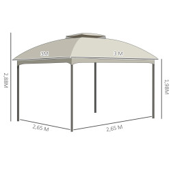 Pavilion de gradina Outsunny 84C-368V00BG 3x3 (Beige) Thumb
