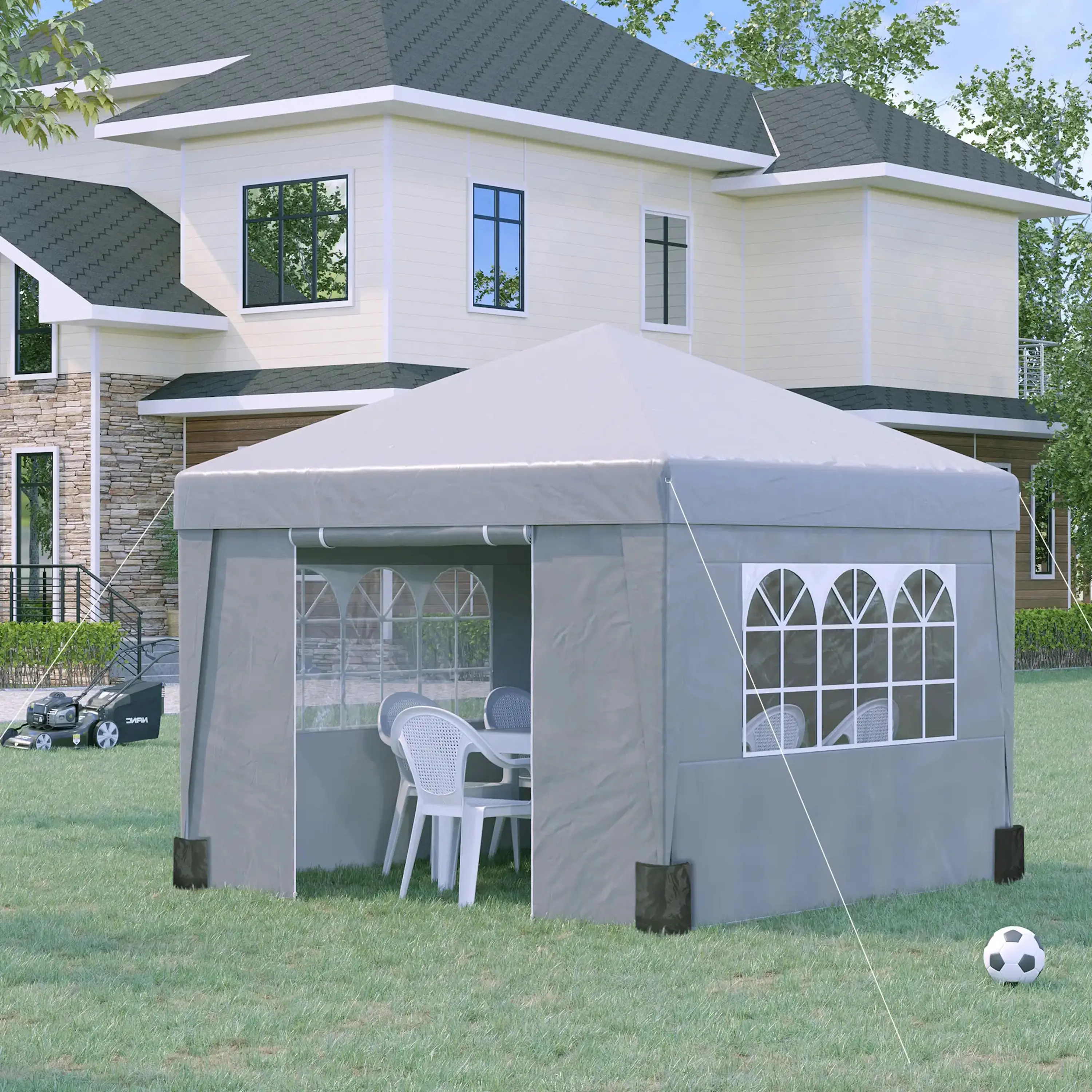 Pavilion de gradina Outsunny 84C-398V00LG 298x298x288 (Light Grey) - 4