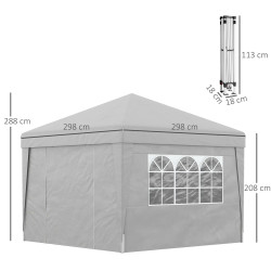 Pavilion de gradina Outsunny 84C-398V00LG 298x298x288 (Light Grey) Thumb