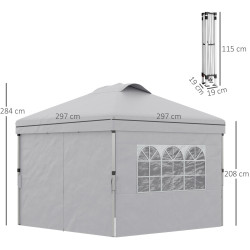 Садовый павильон Outsunny 84C-406V00LG 2.97x2.97 m (Light Grey) Thumb