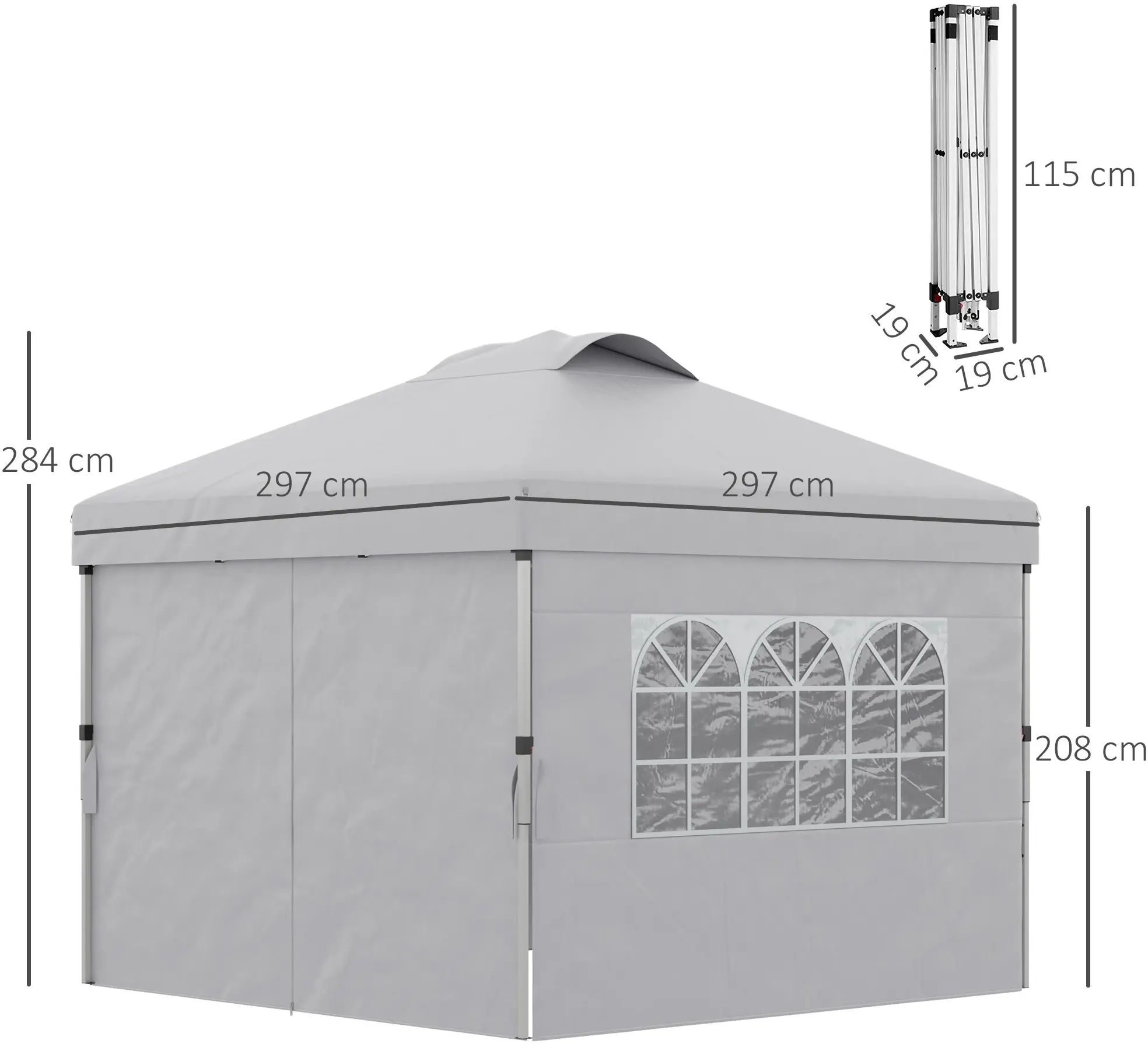 Садовый павильон Outsunny 84C-406V00LG 2.97x2.97 m (Light Grey) - 6