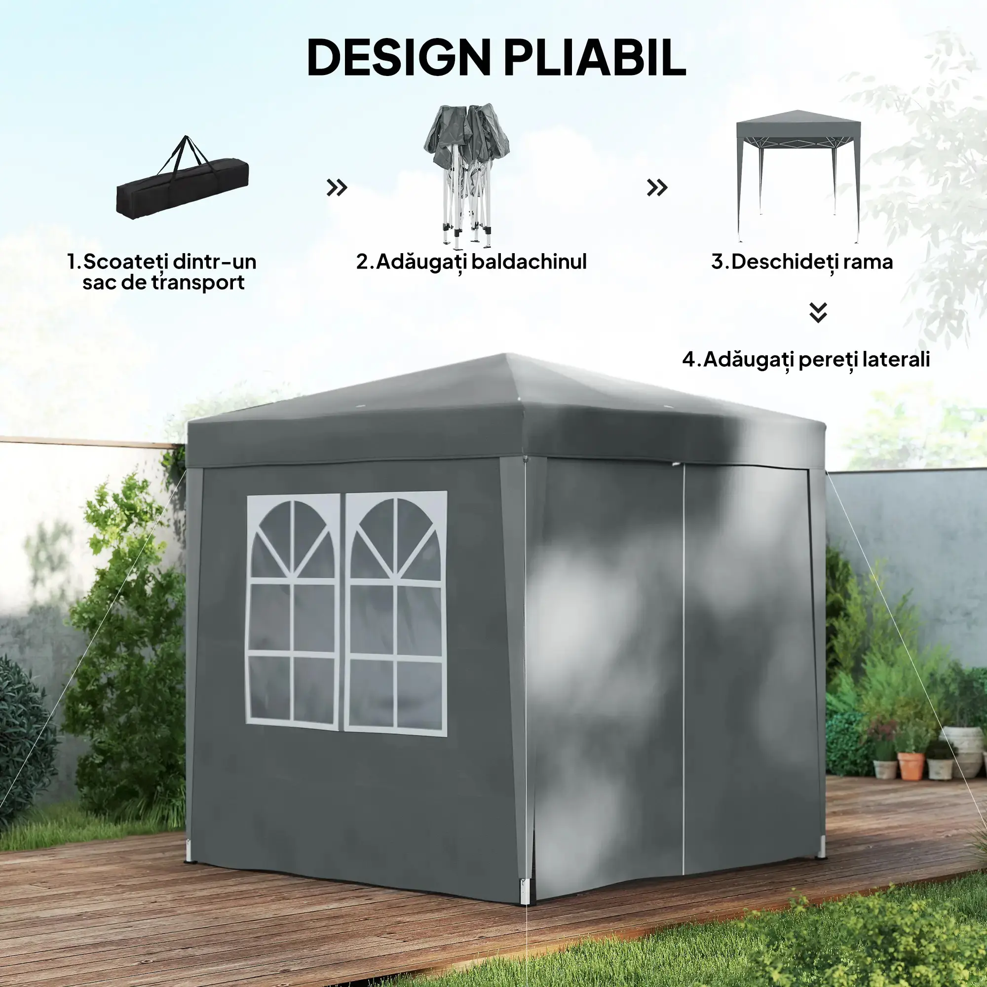 Садовый павильон Outsunny 84C-423V00GY (Grey) - 6
