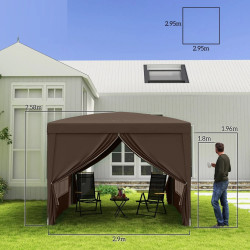 Садовый павильон Outsunny 84C-430V00CF 2.95x2.95 m (Brown) Thumb