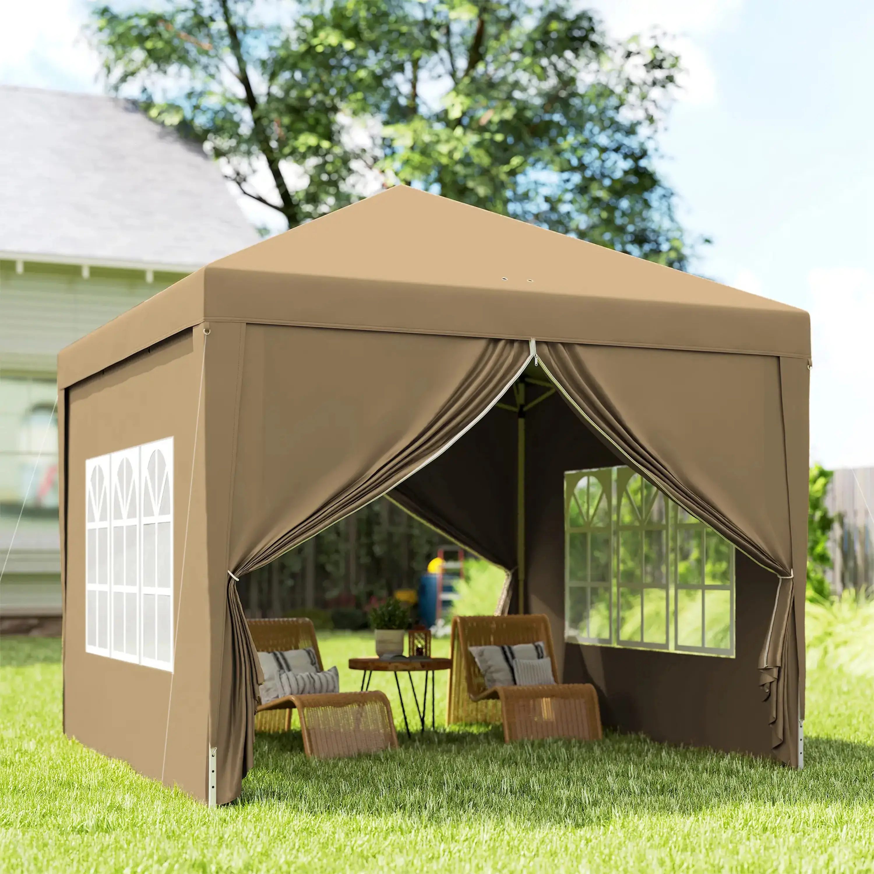 Садовый павильон Outsunny 84C-430V00KK (Khaki) - 4