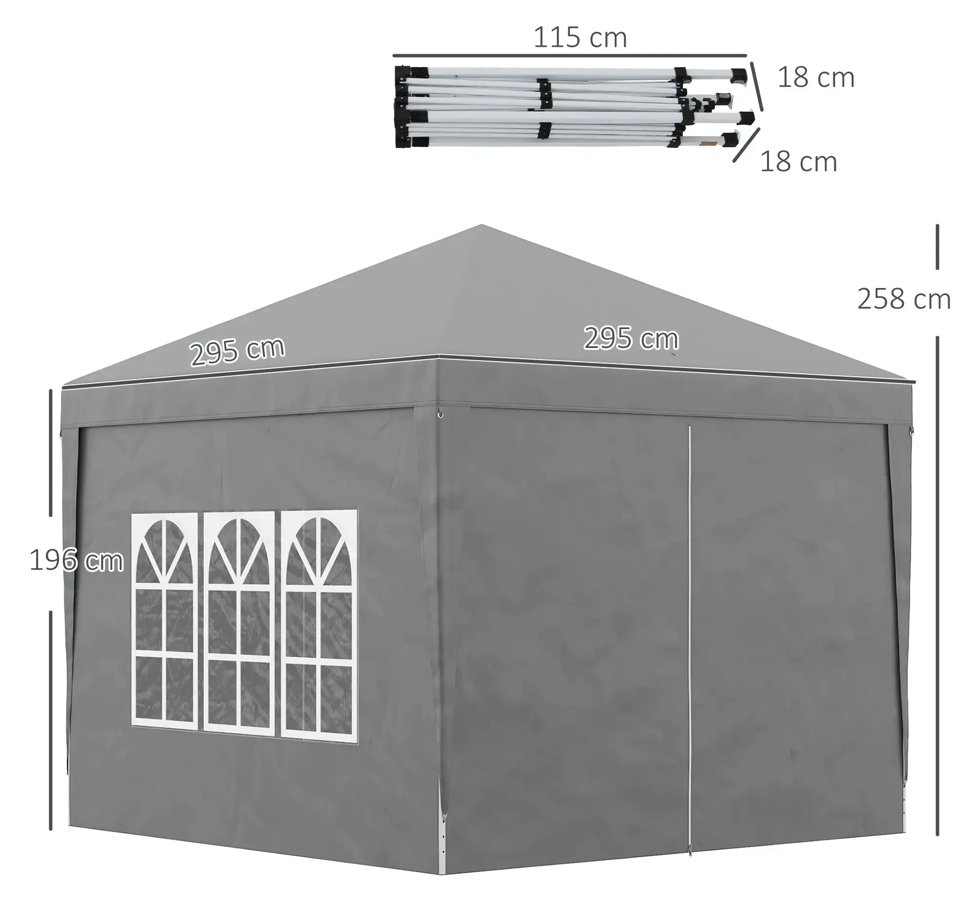 Садовый павильон Outsunny 84C-430V00LG (Grey) - 3