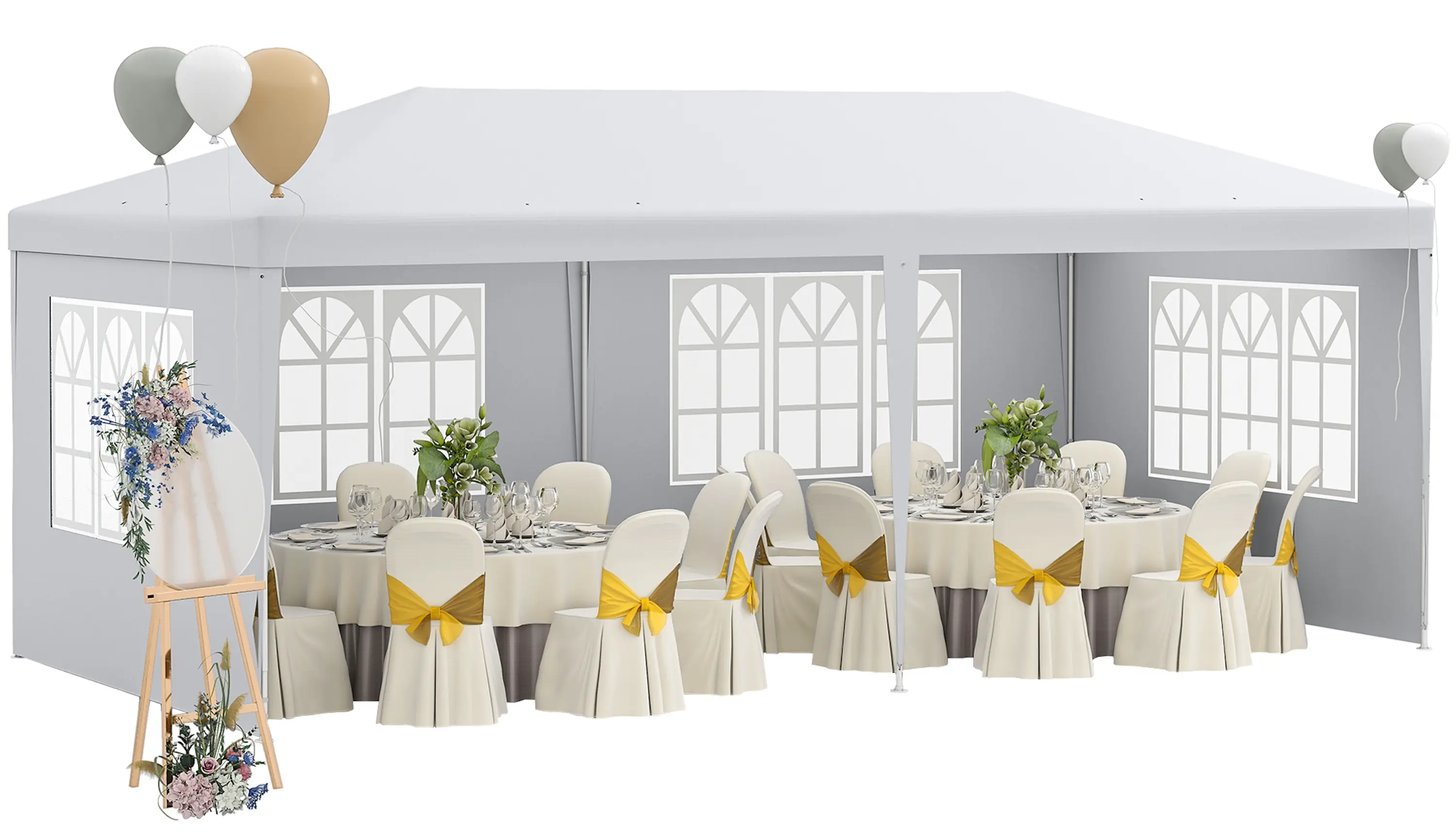 Садовый павильон Outsunny 84C-434V00WTN 5.85x2.95x2.55 (White) - 4