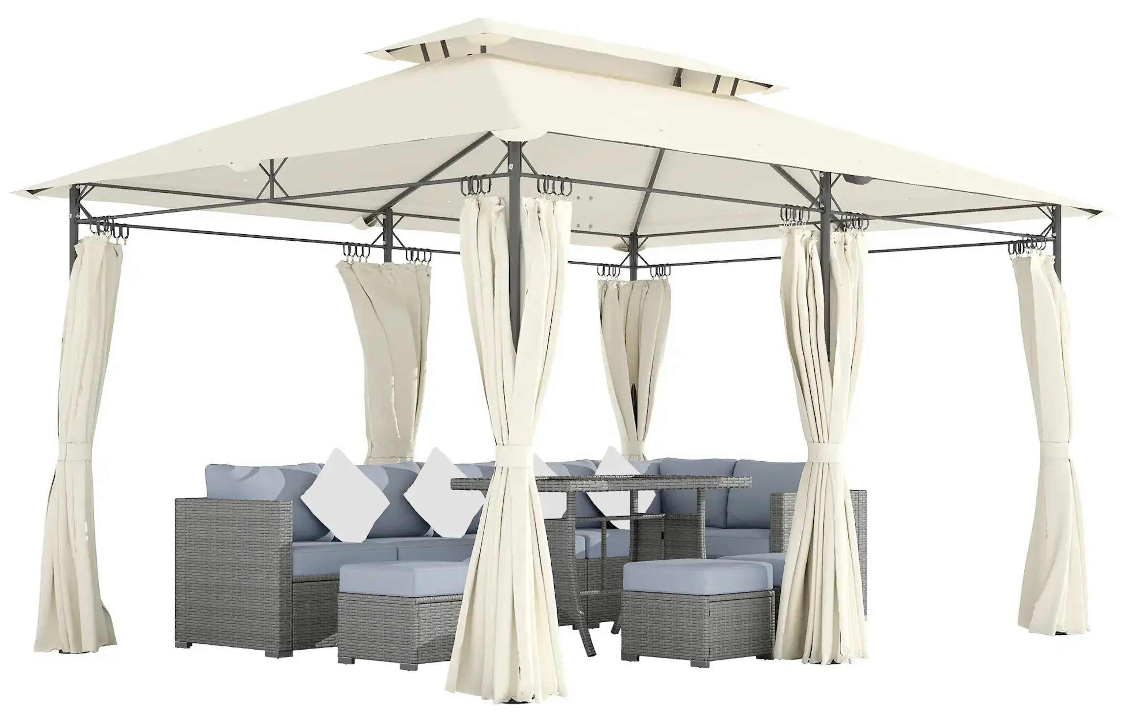 Садовый павильон Outsunny 84C-580V00CW (White-Cream) - 3