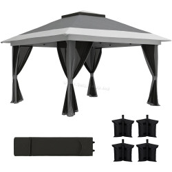 Pavilion de gradina Outsunny 84C-597V00CG 3.56x3.56 m (Grey)