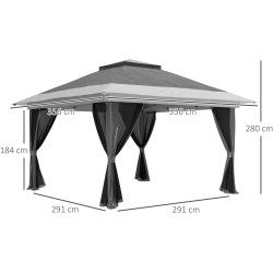 Садовый павильон Outsunny 84C-597V00CG 3.56x3.56 m (Grey) Thumb