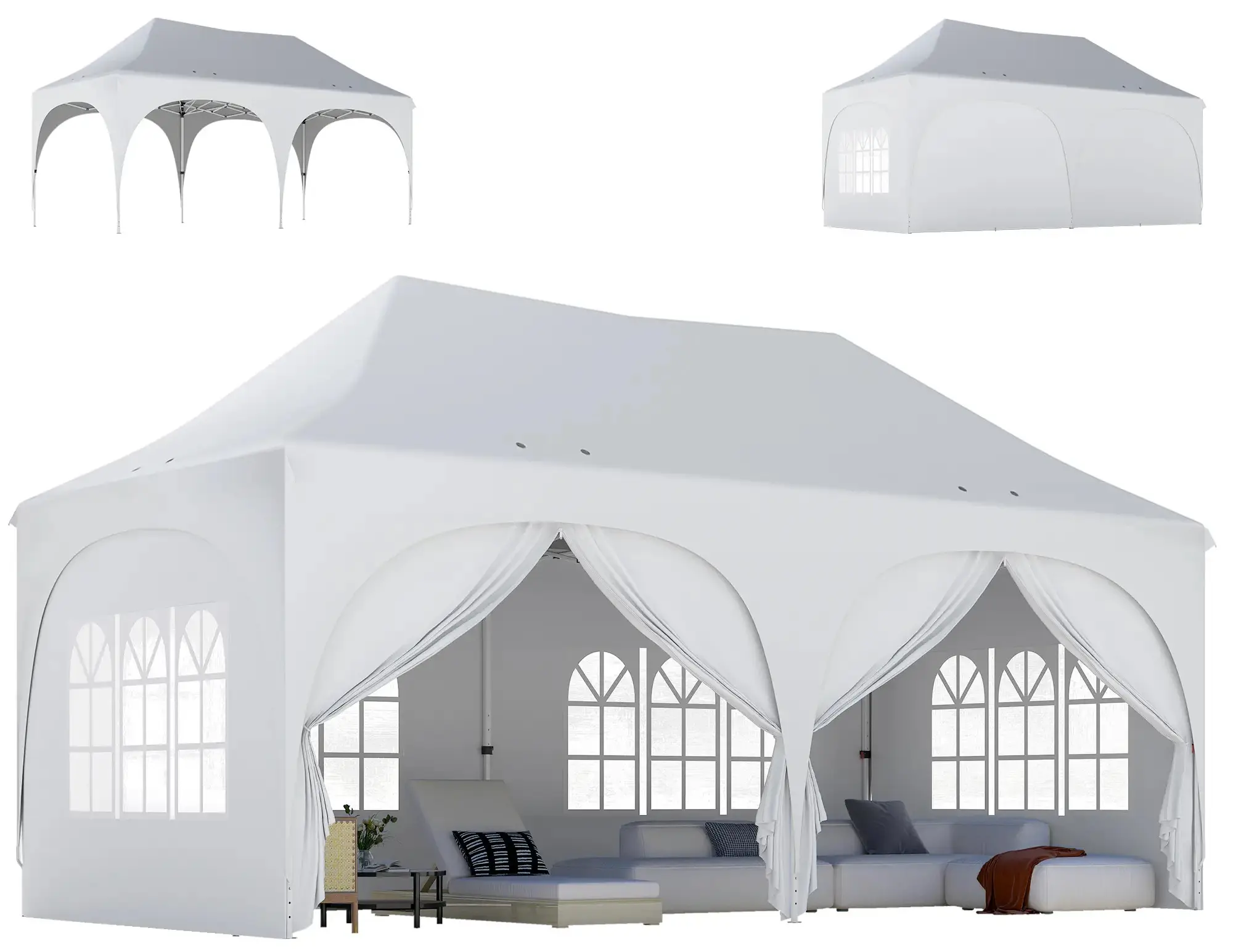 Pavilion de gradina Outsunny 84C-732V00WT (White) - 2