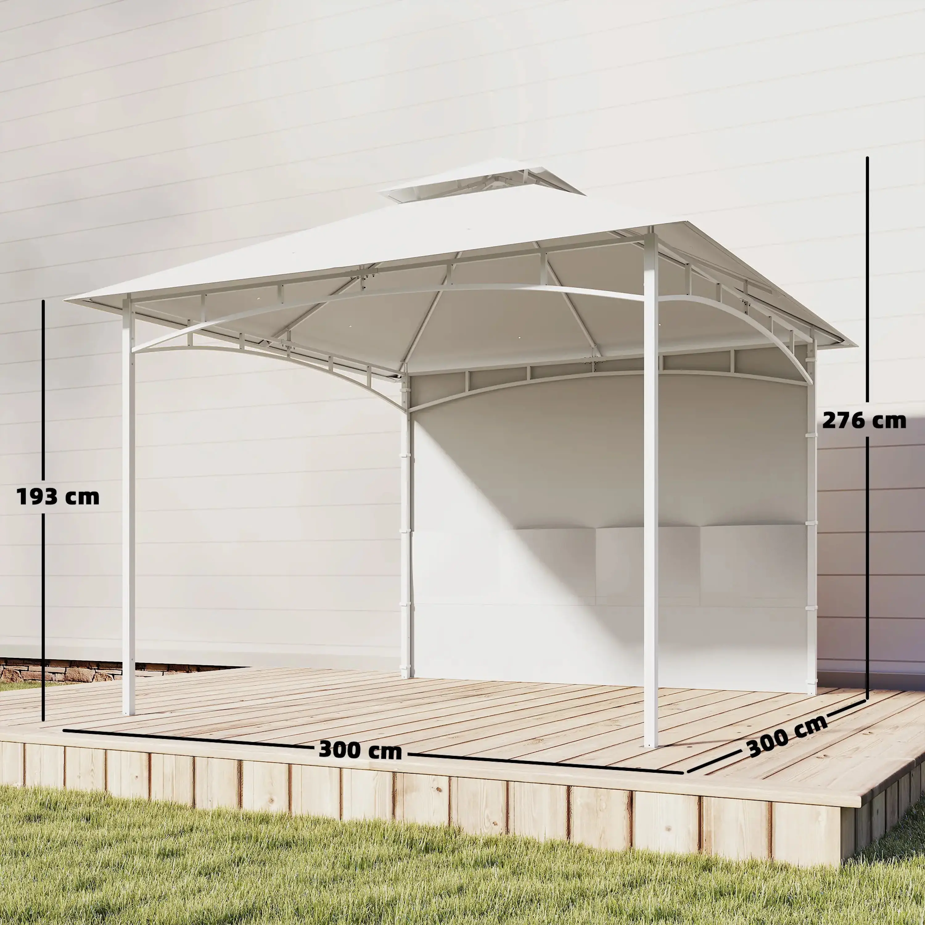 Pavilion de gradina Outsunny 84C-750V00CW 3x3 (Cream) - 4