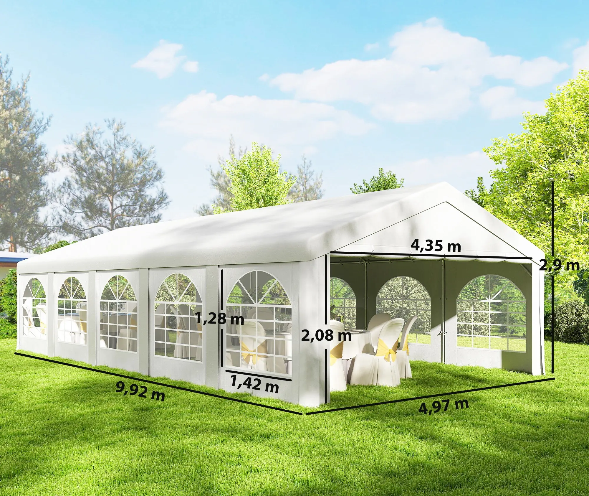 Садовый павильон Outsunny 84C-816V00WT (White) - 8