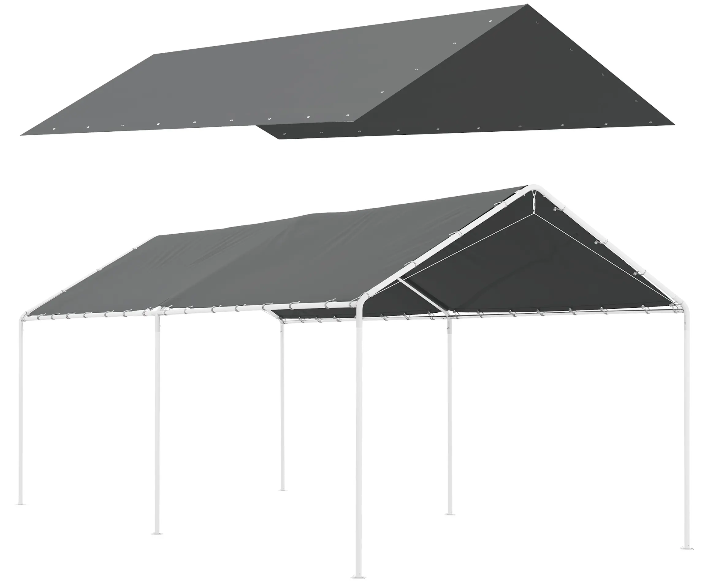 Copertina de rezerva pentru garaj Outsunny 84C-450V00CG (Dark Grey) - 2