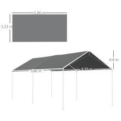 Copertina de rezerva pentru garaj Outsunny 84C-450V00CG (Dark Grey) Thumb