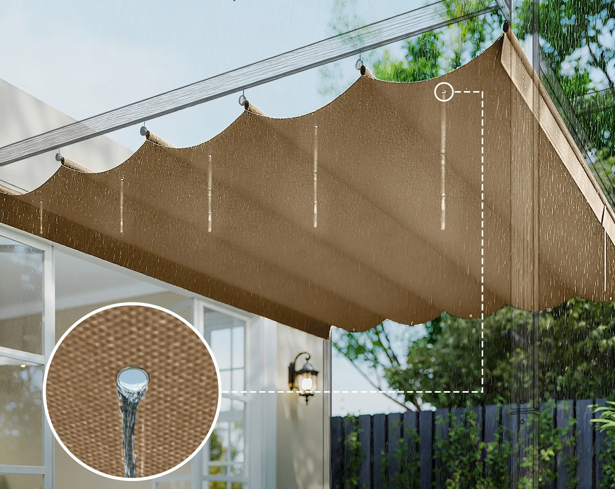 Сменный тент для перголы Outsunny 84C-372V00TN (Light Brown) - 3