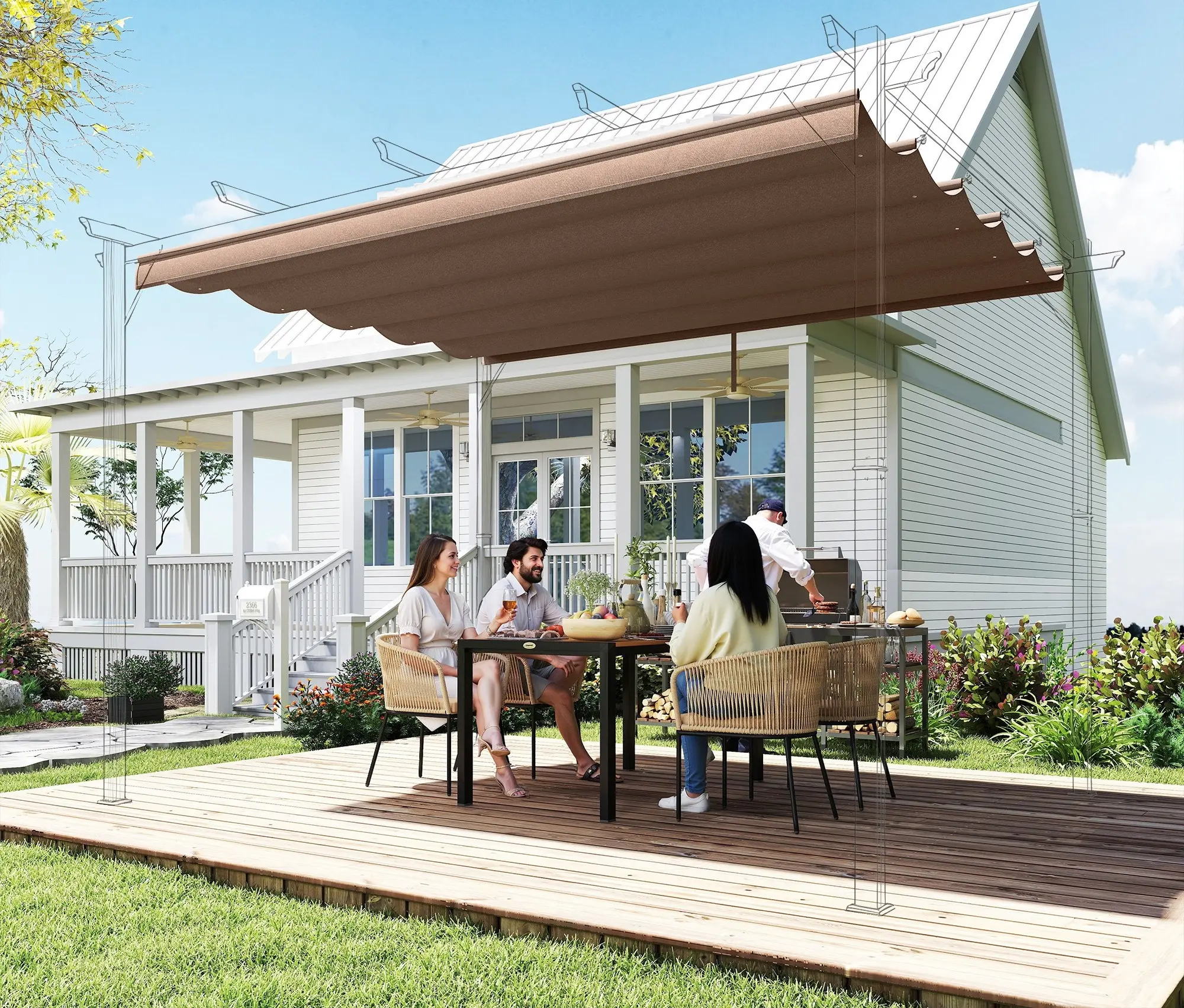 Copertina de rezerva pentru pergola Outsunny 84C-372V01CF (Brown) - 4