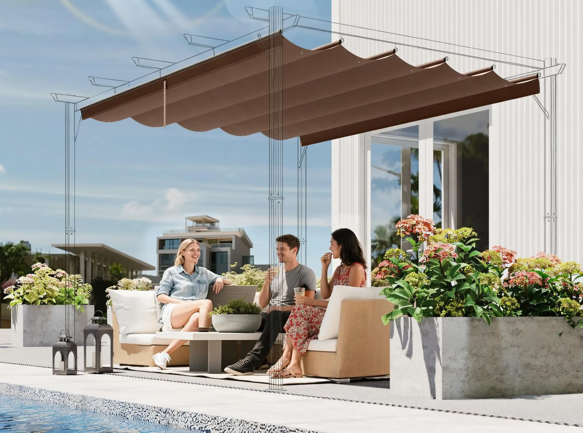 Copertina de rezerva pentru pergola Outsunny 84C-372V01CF (Brown) - 6