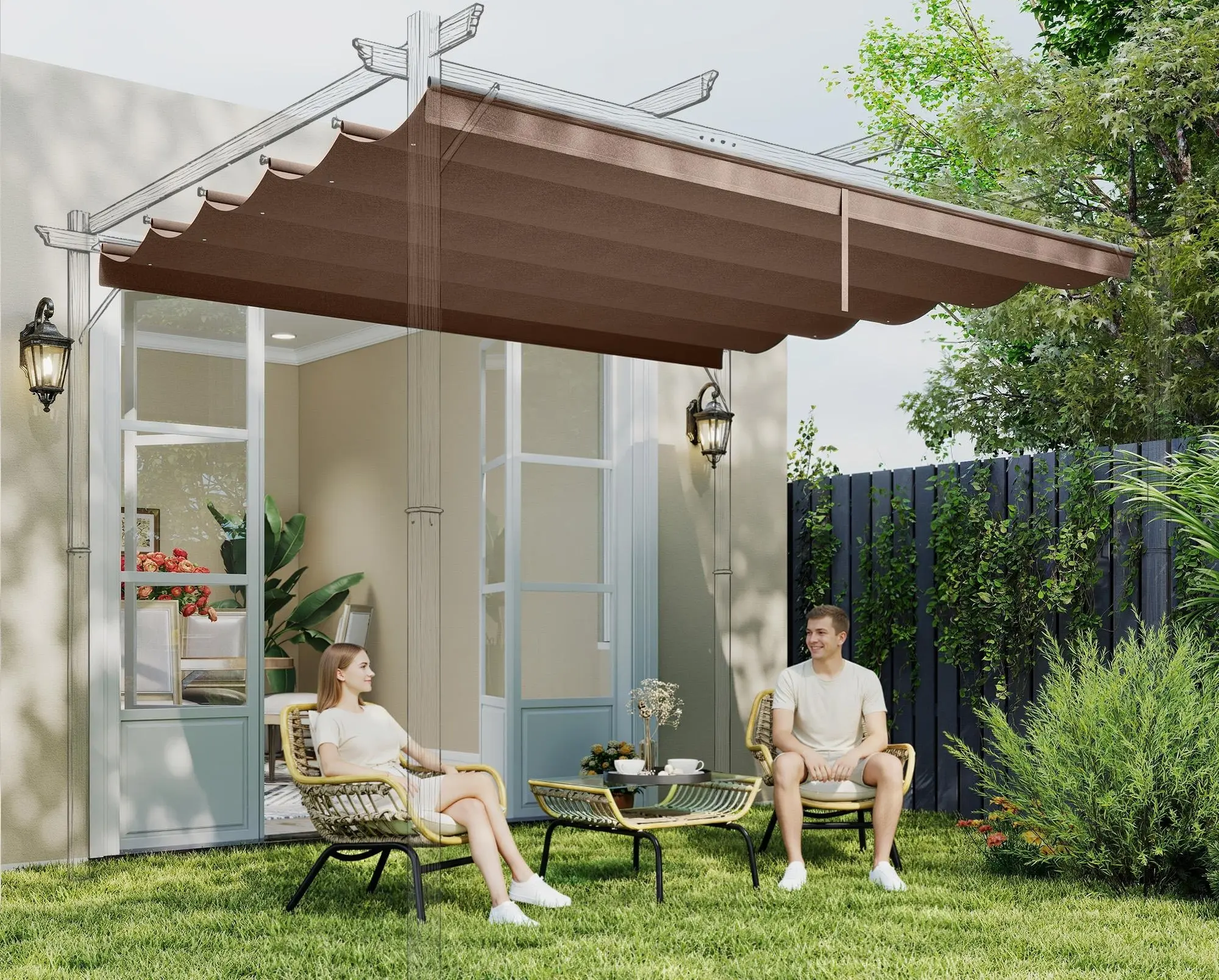 Copertina de rezerva pentru pergola Outsunny 84C-372V01CF (Brown) - 7