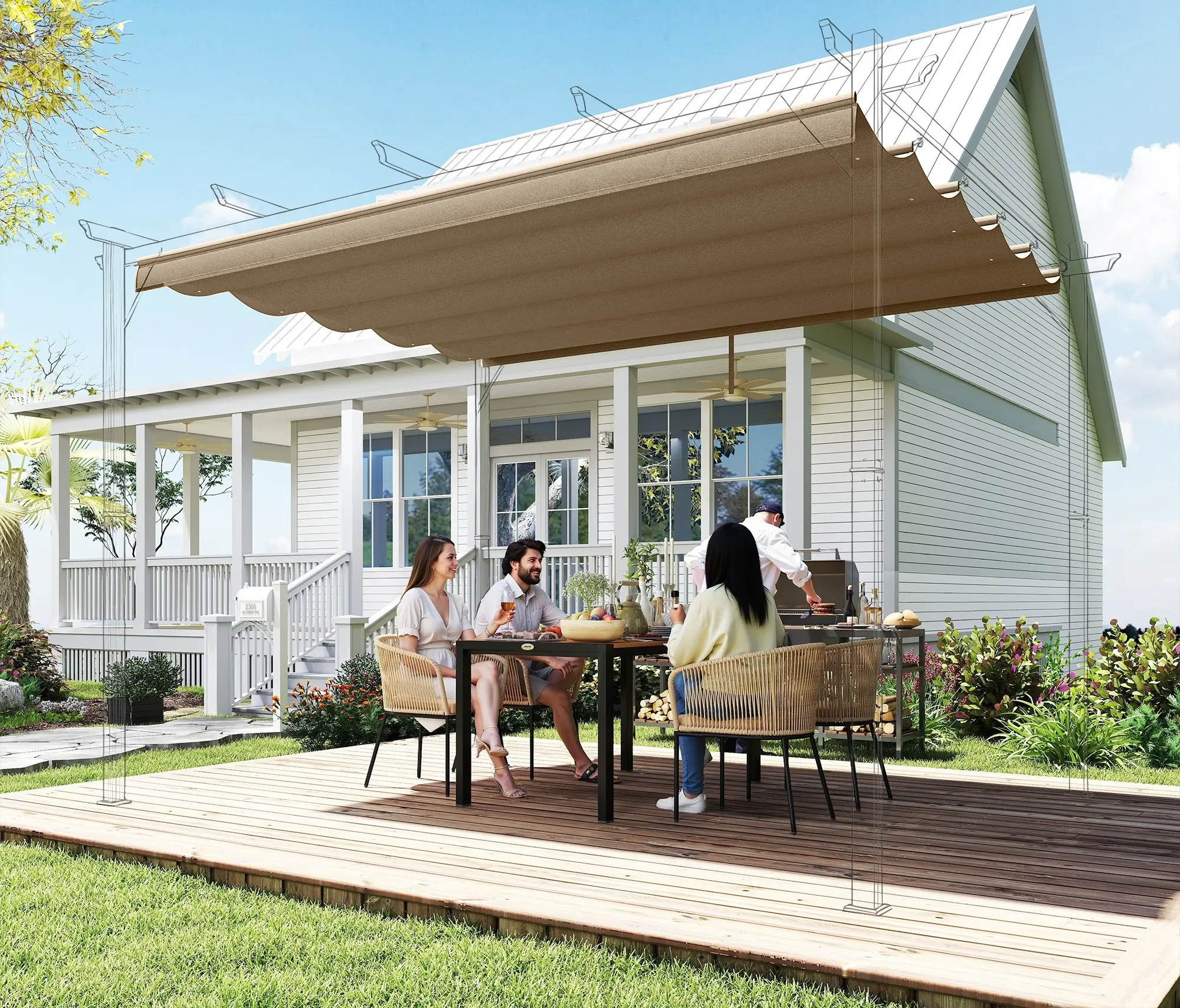 Copertina de rezerva pentru pergola Outsunny 84C-372V01TN (Beige) - 3