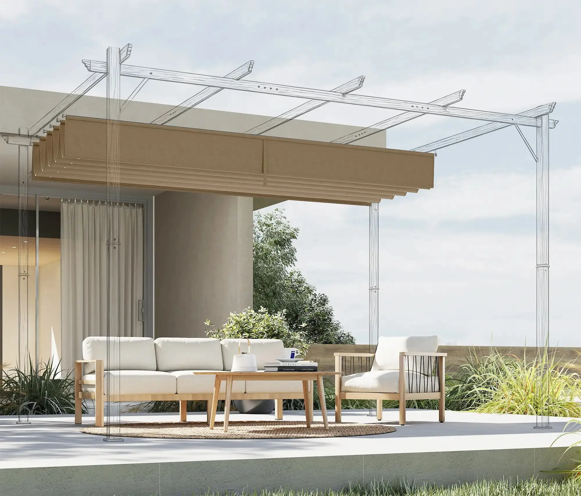 Copertina de rezerva pentru pergola Outsunny 84C-372V01TN (Beige) - 4