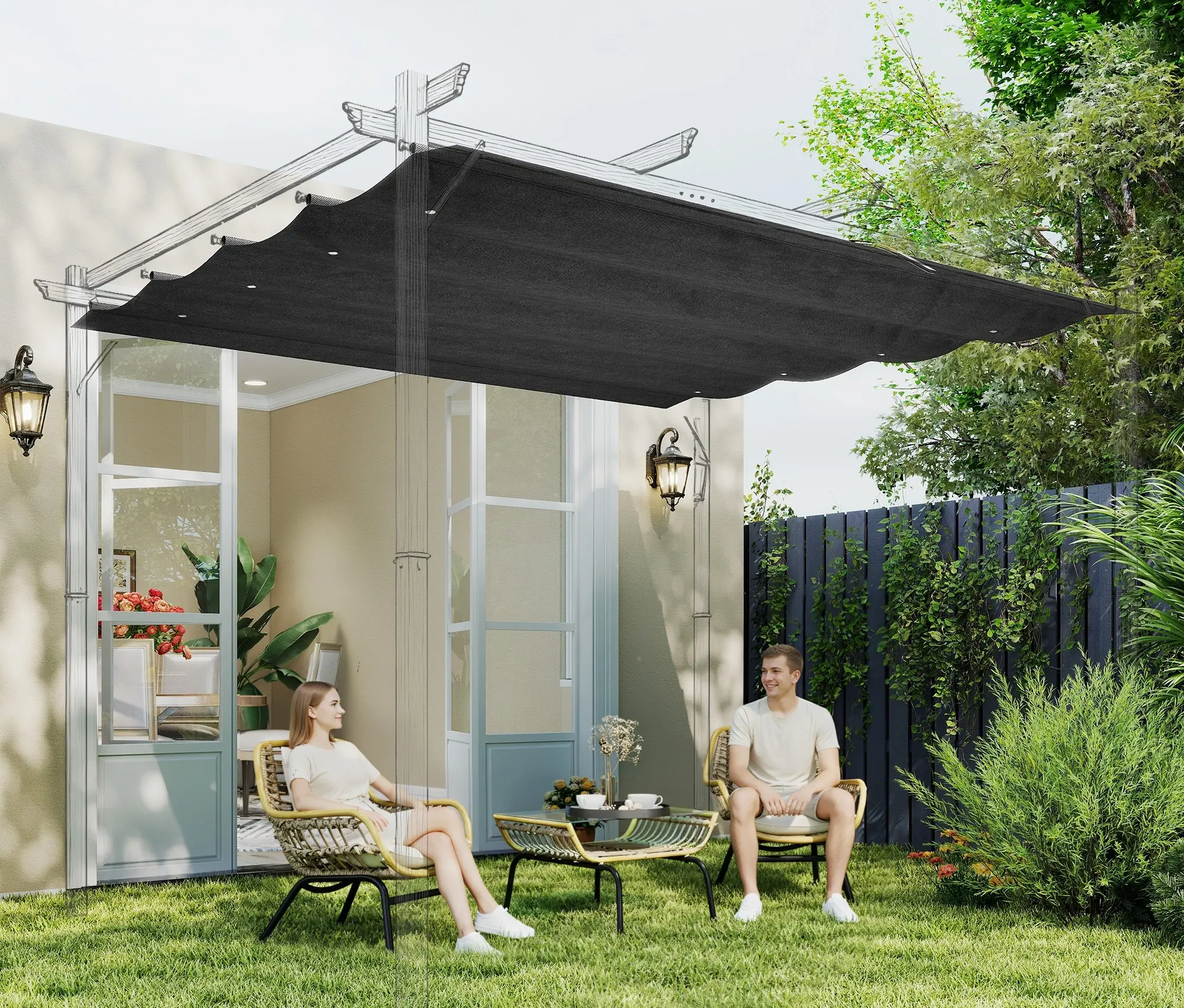 Copertina de rezerva pentru pergola Outsunny 84C-466V00CG (Dark Grey) - 5