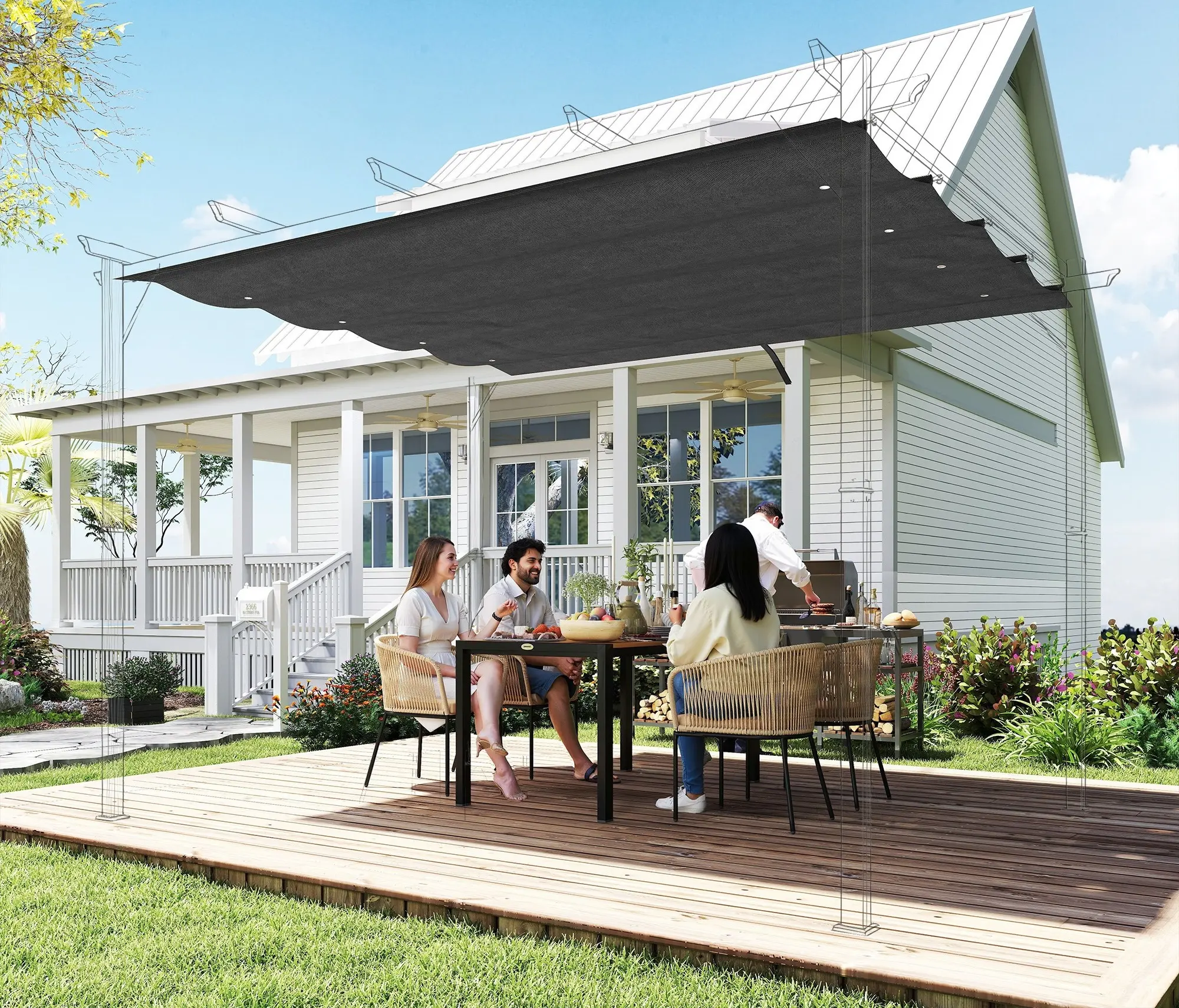 Copertina de rezerva pentru pergola Outsunny 84C-466V00CG (Dark Grey) - 6