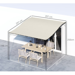 Copertina de rezerva pentru pergola Outsunny 84C-479V00BG (Beige) Thumb