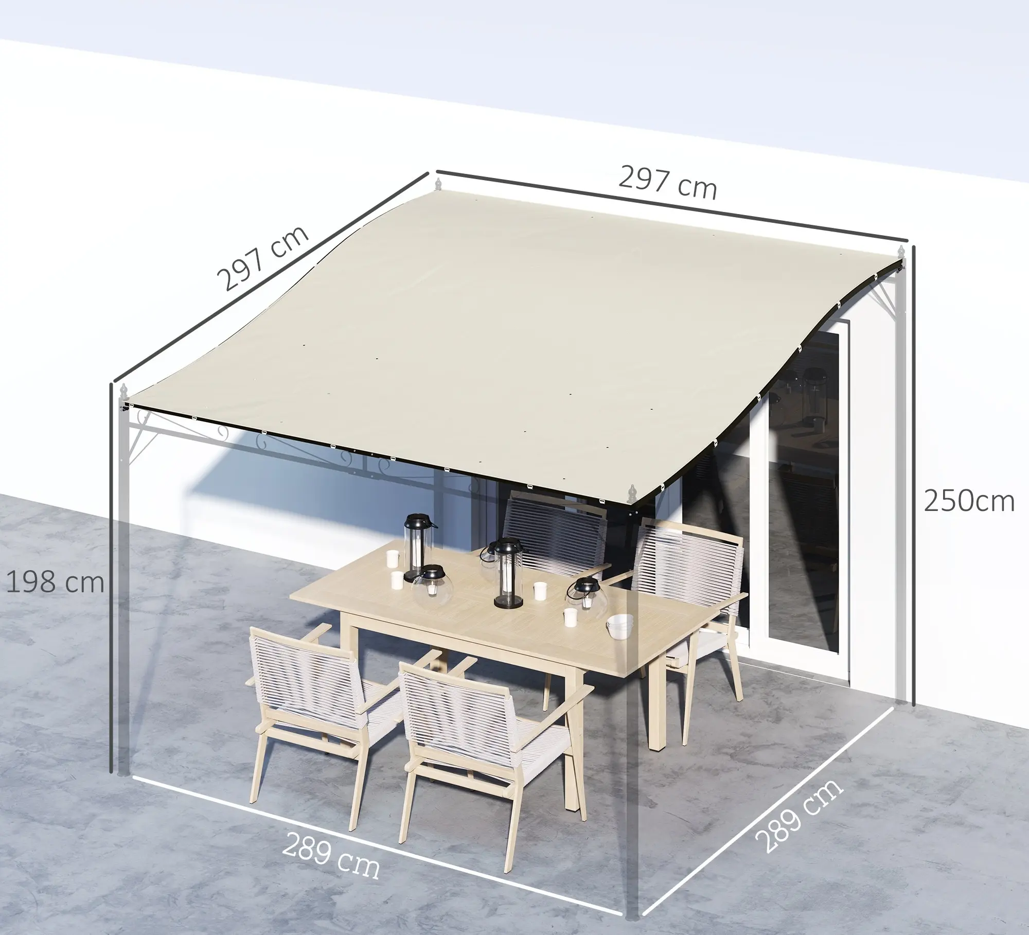 Copertina de rezerva pentru pergola Outsunny 84C-479V00BG (Beige) - 6