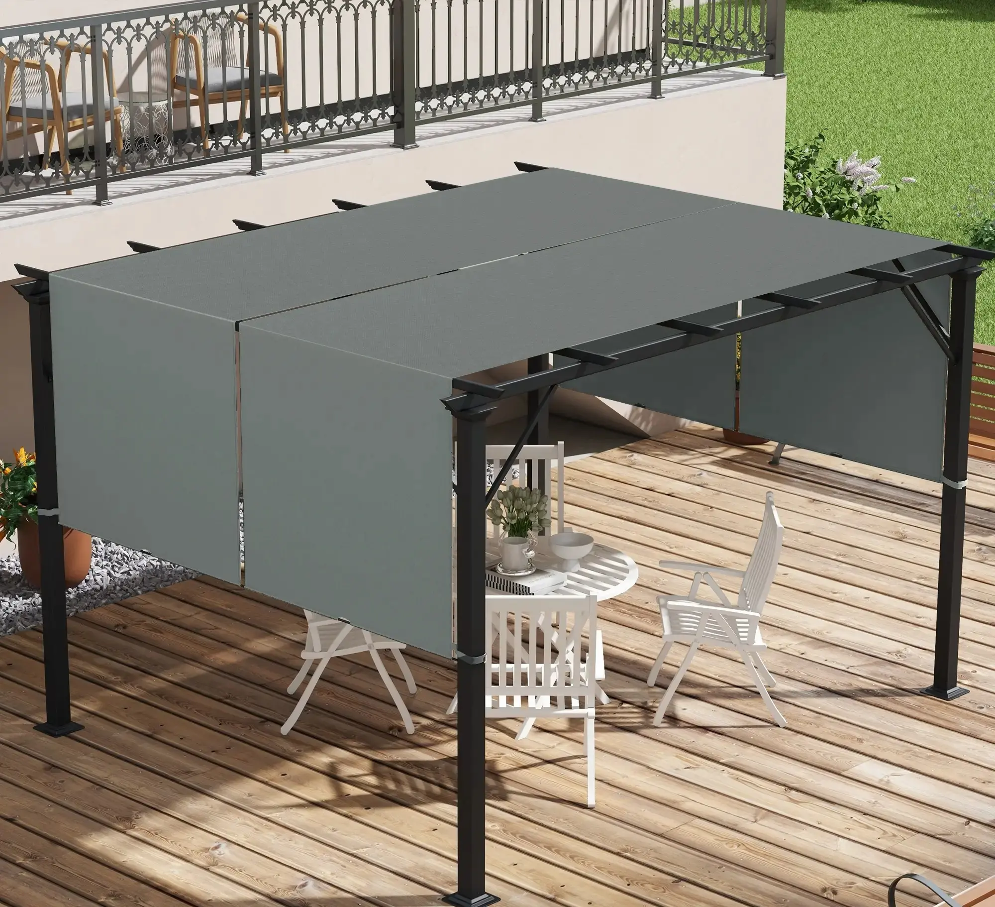 Copertina de rezerva pentru pergola Outsunny 84C-492V00CG (Anthracite) - 4