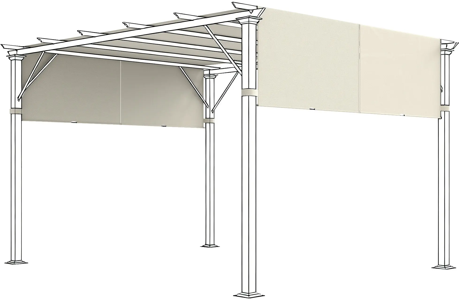 Copertina de rezerva pentru pergola Outsunny 84C-492V00CW (White Cream) - 2
