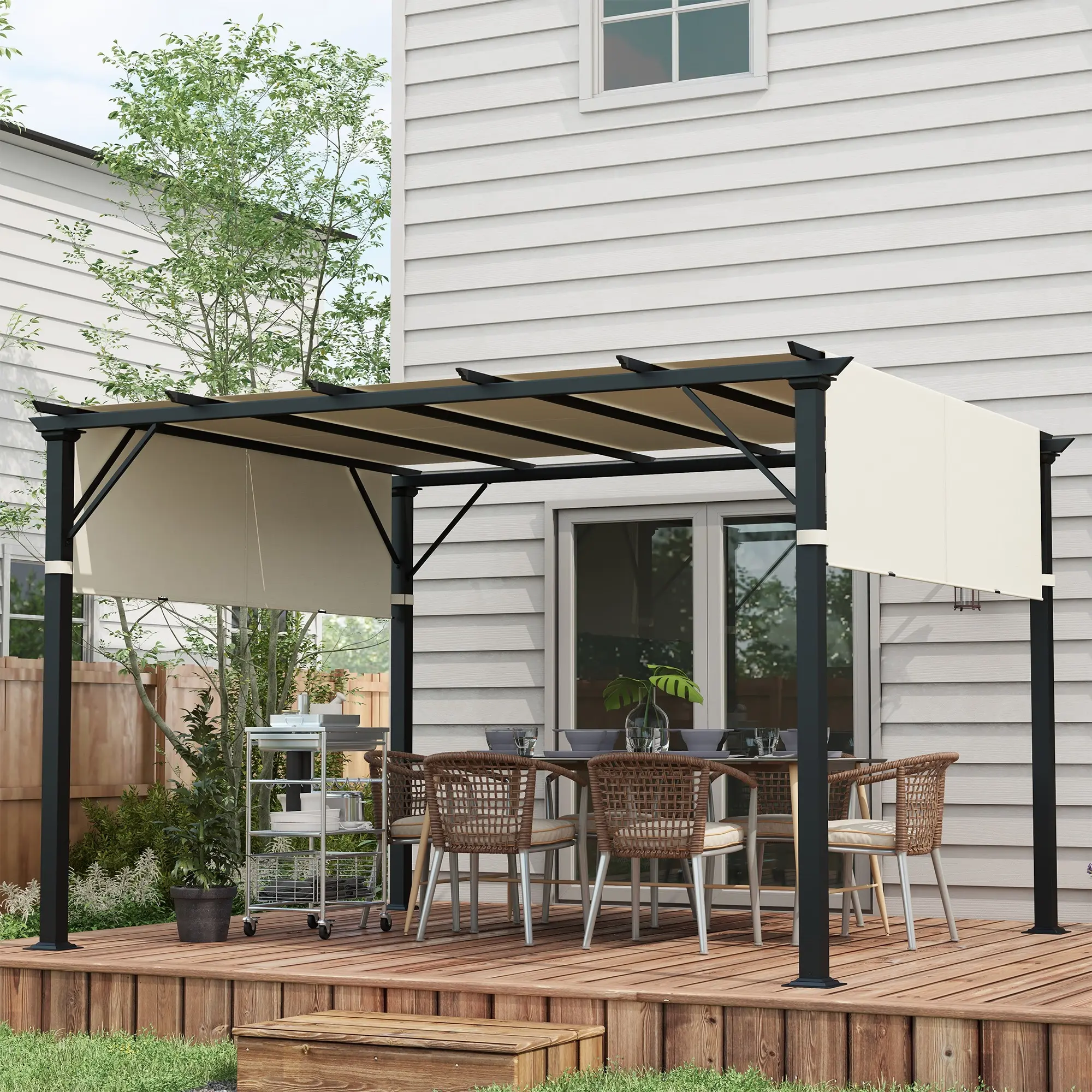 Copertina de rezerva pentru pergola Outsunny 84C-492V00CW (White Cream) - 3