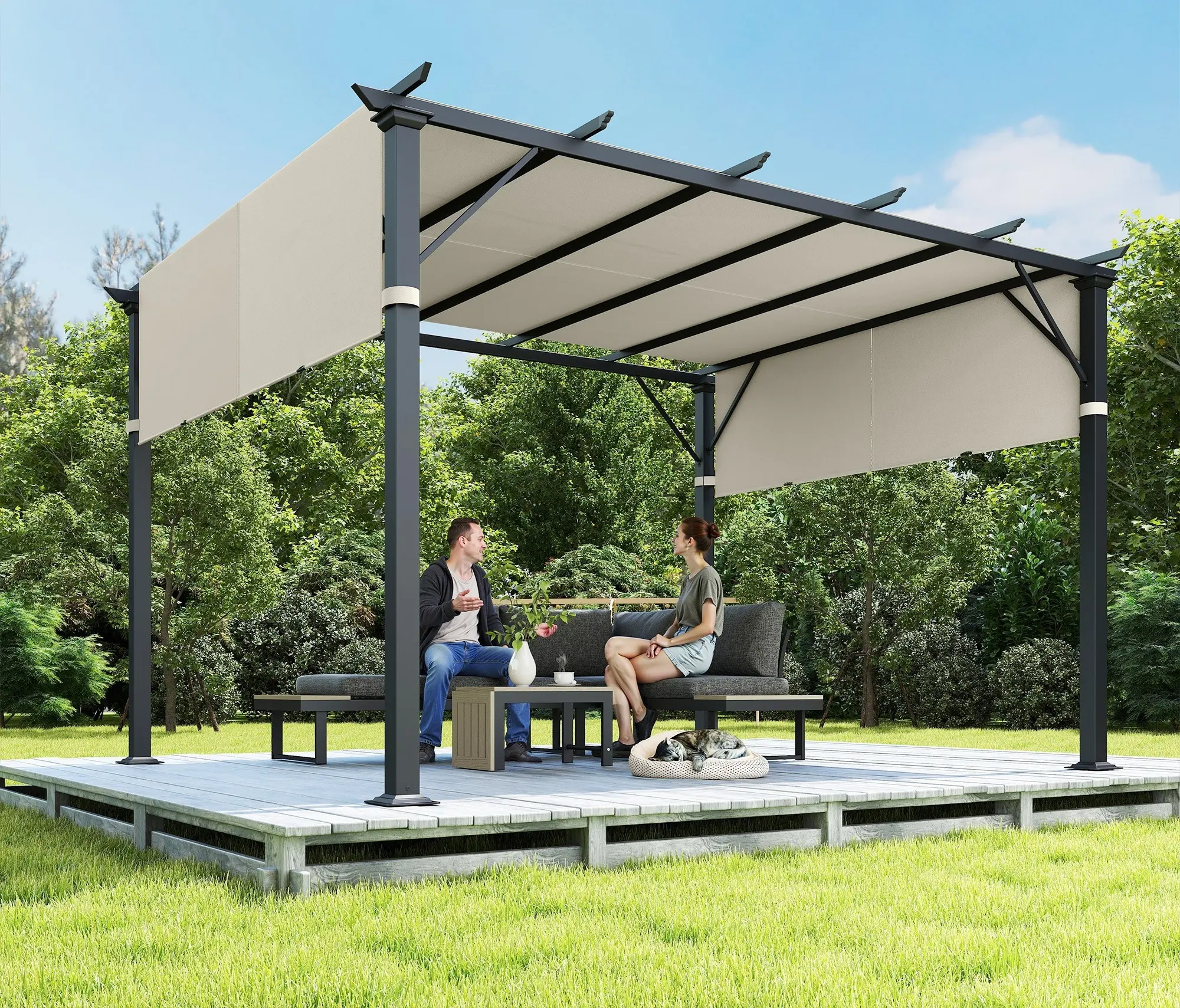 Copertina de rezerva pentru pergola Outsunny 84C-492V00CW (White Cream) - 5
