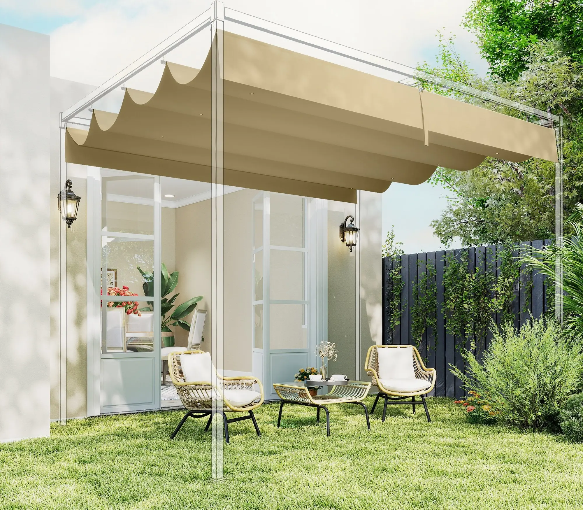 Copertina de rezerva pentru pergola Outsunny 84C-666V00BG (Beige) - 5