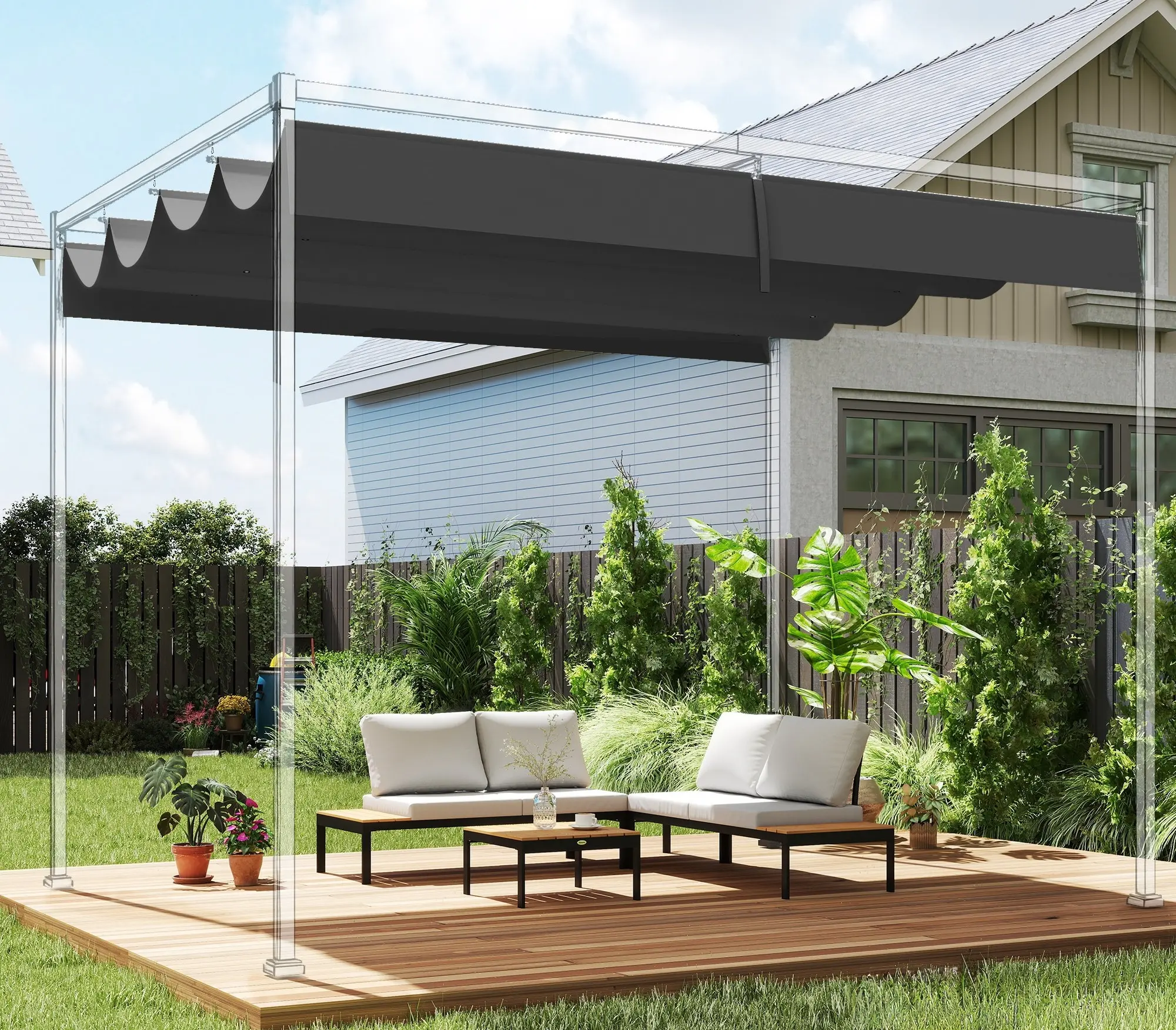 Copertina de rezerva pentru pergola Outsunny 84C-666V00CG (Dark Grey) - 3