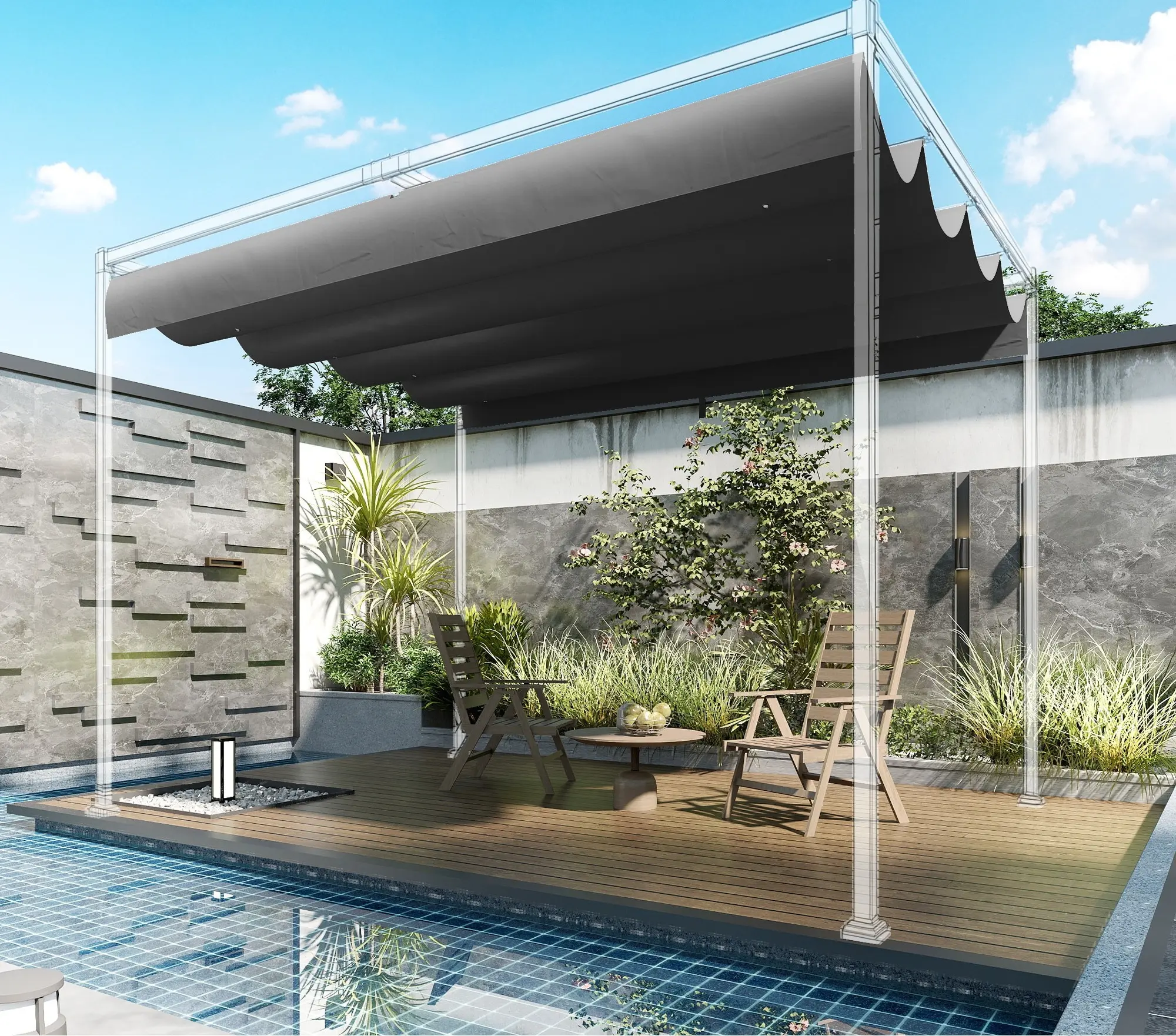 Copertina de rezerva pentru pergola Outsunny 84C-666V00CG (Dark Grey) - 4