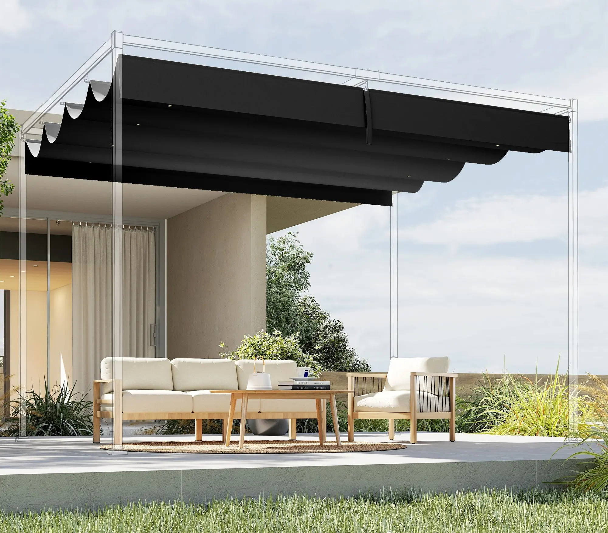 Copertina de rezerva pentru pergola Outsunny 84C-666V00CG (Dark Grey) - 5