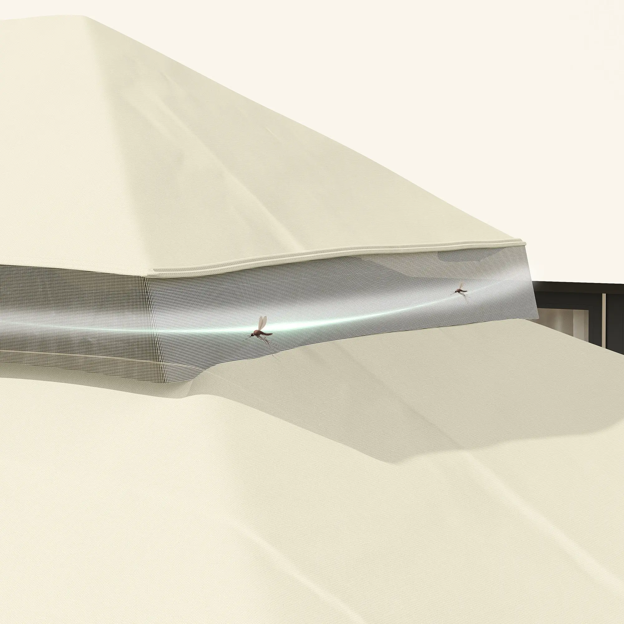 Copertina pentru foisor de gradina Outsunny 84C-535V00CW (White Cream) - 4