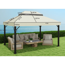 Copertina pentru foisor de gradina Outsunny 84C-535V00CW (White Cream) Thumb