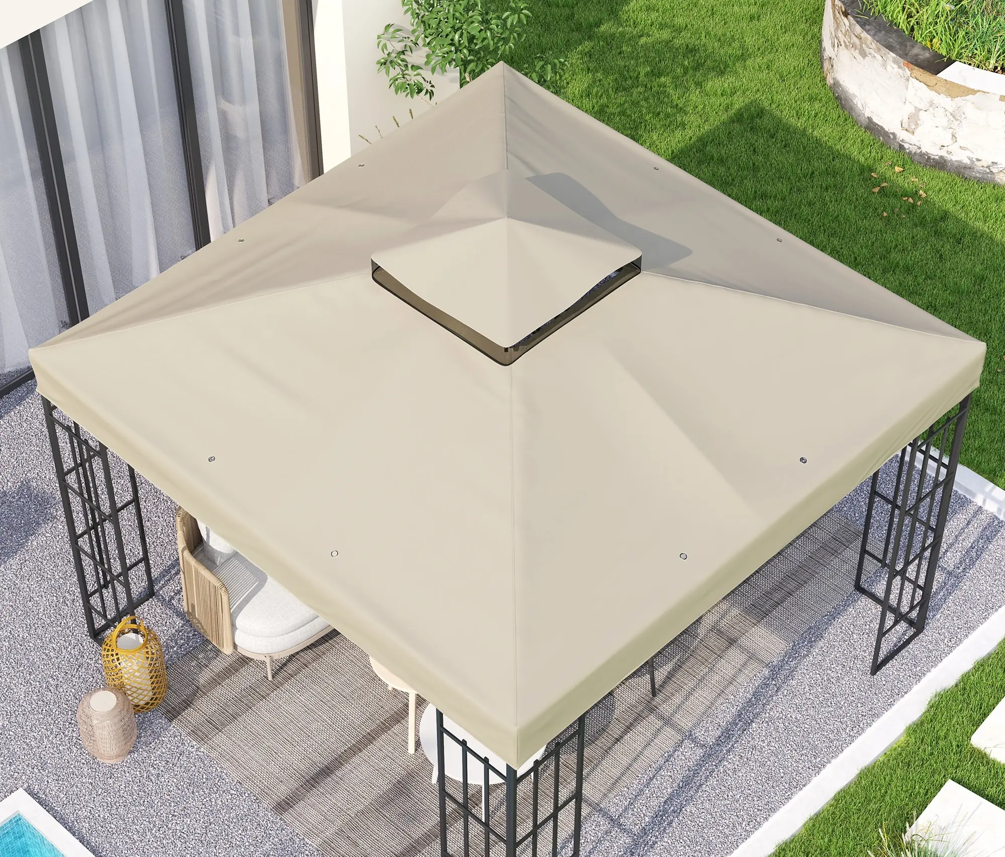 Copertina pentru foisor de gradina 84C-542V00CW (White Cream) - 2