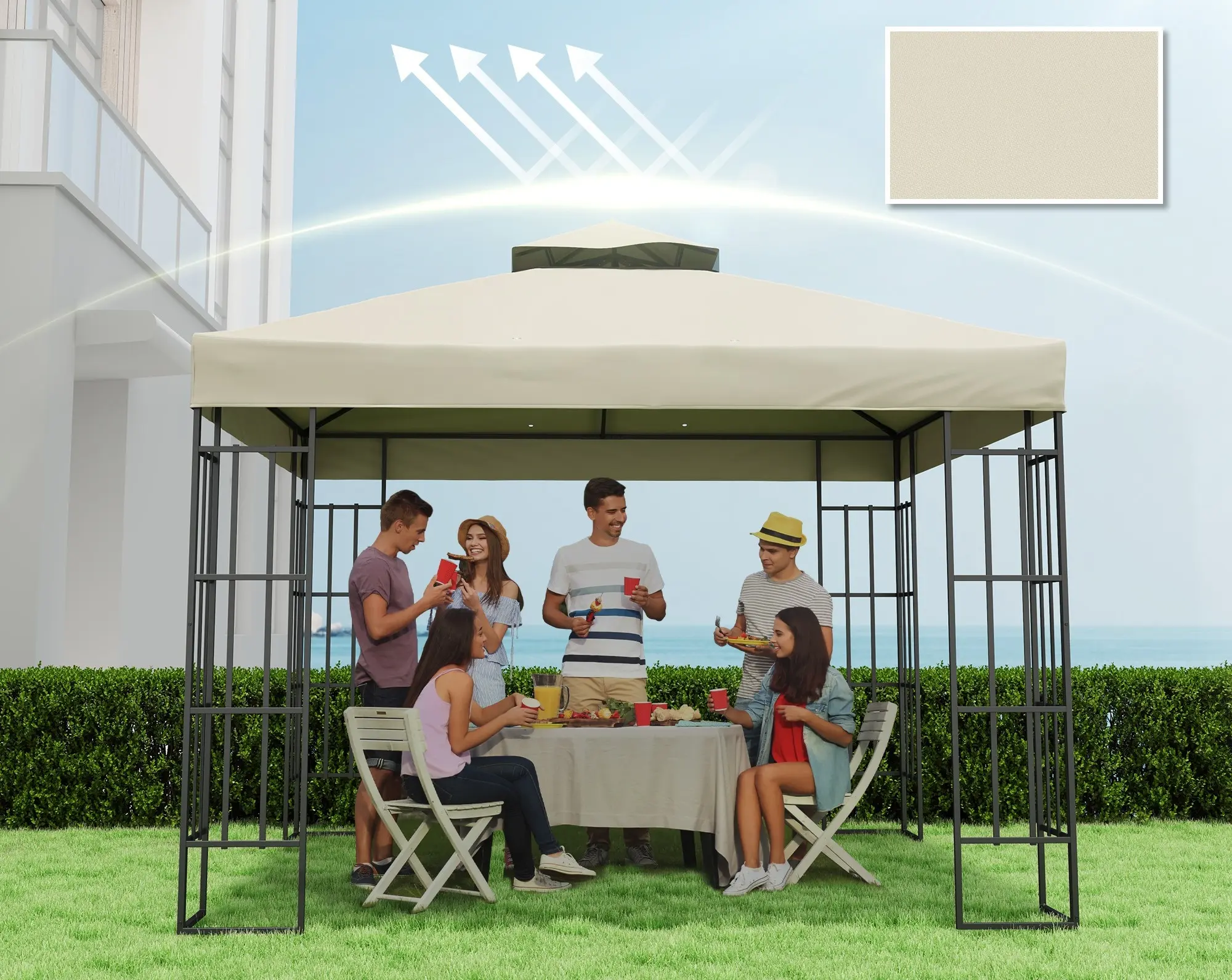 Copertina pentru foisor de gradina 84C-542V00CW (White Cream) - 4