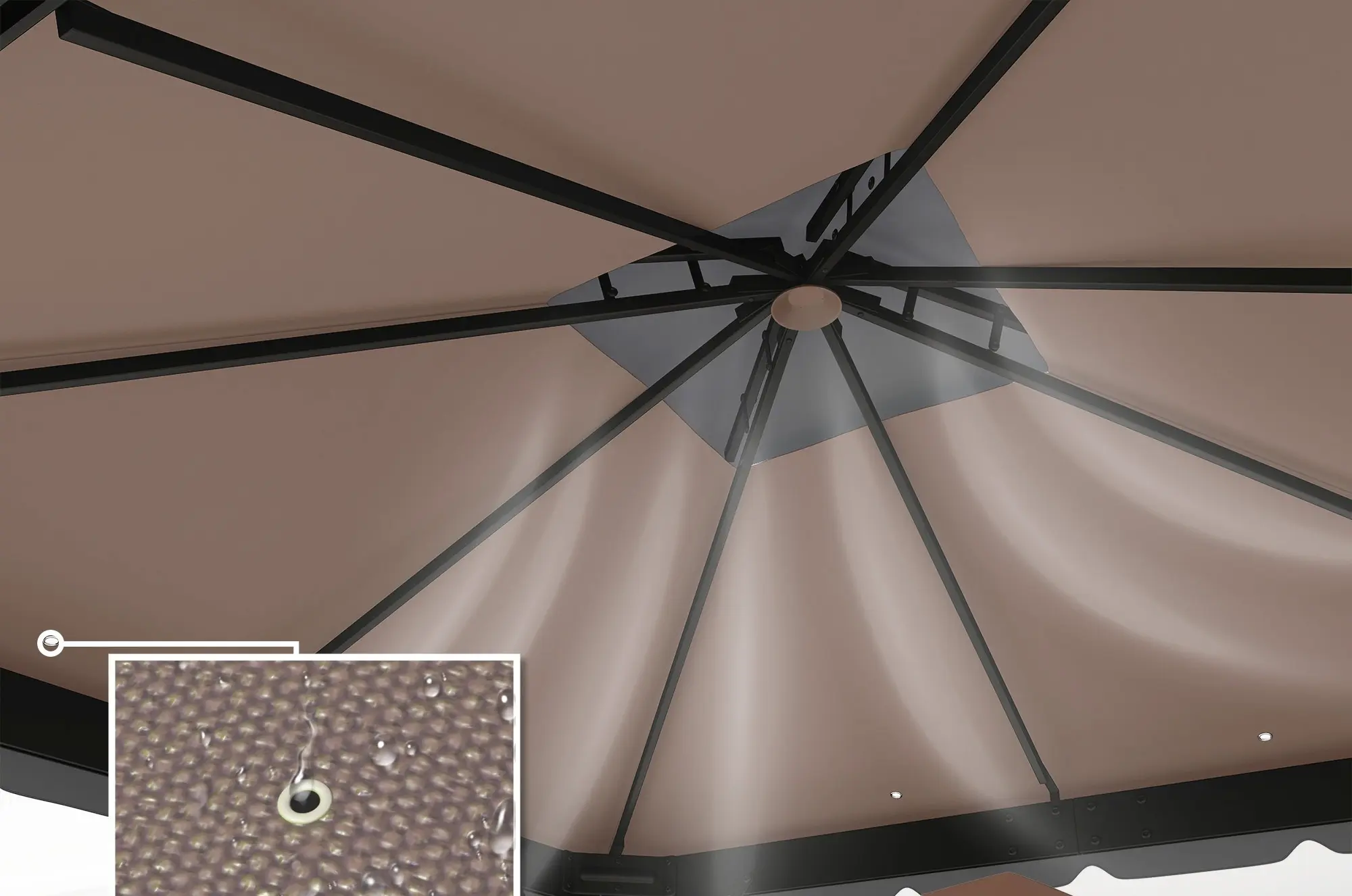 Тент на беседку Outsunny 84C-741V00KK (Cashmere/Brown) - 2