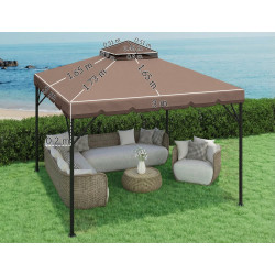 Тент на беседку Outsunny 84C-741V00KK (Cashmere/Brown) Thumb