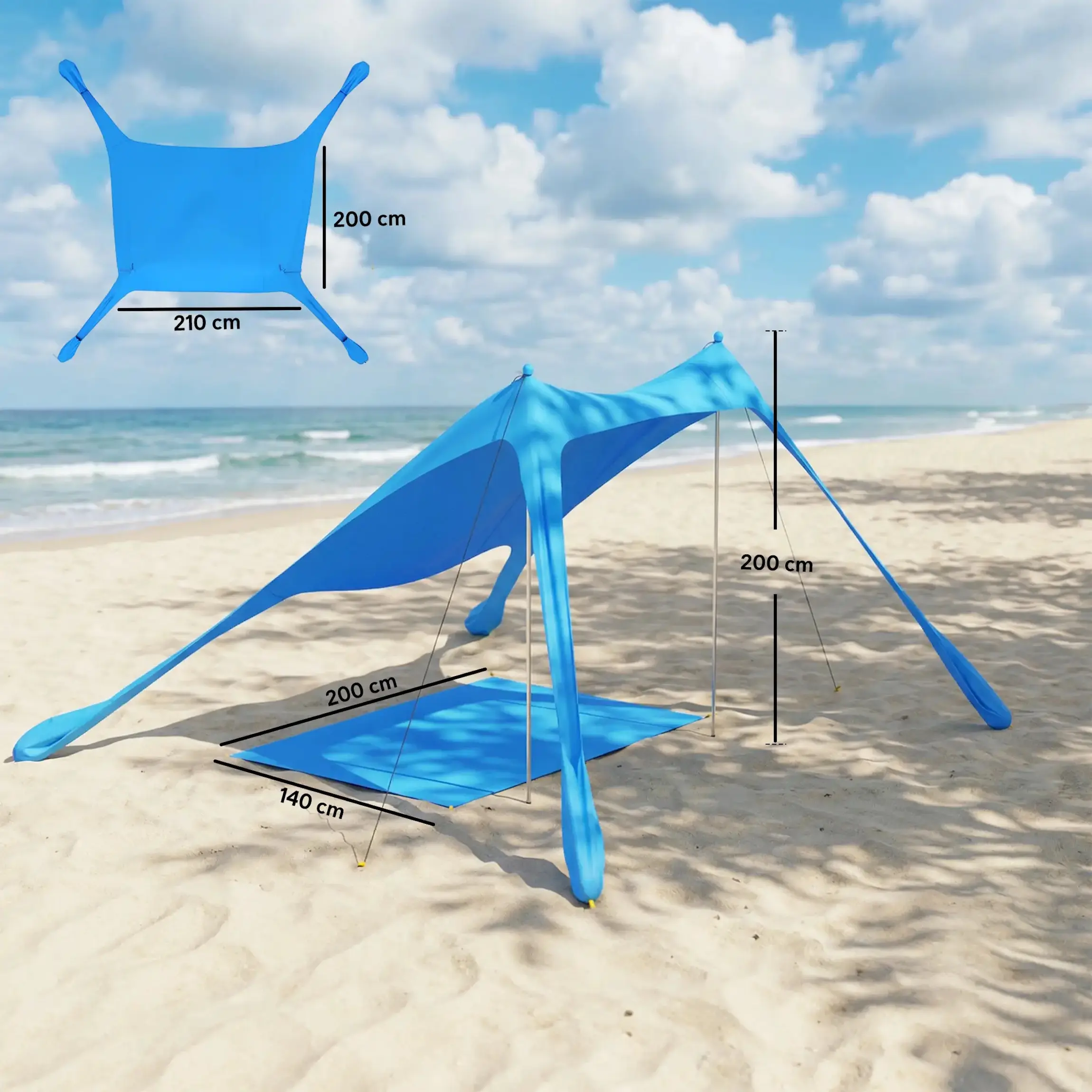 Parasolar de plaja Outsunny A20-623V00LB (Blue) - 5