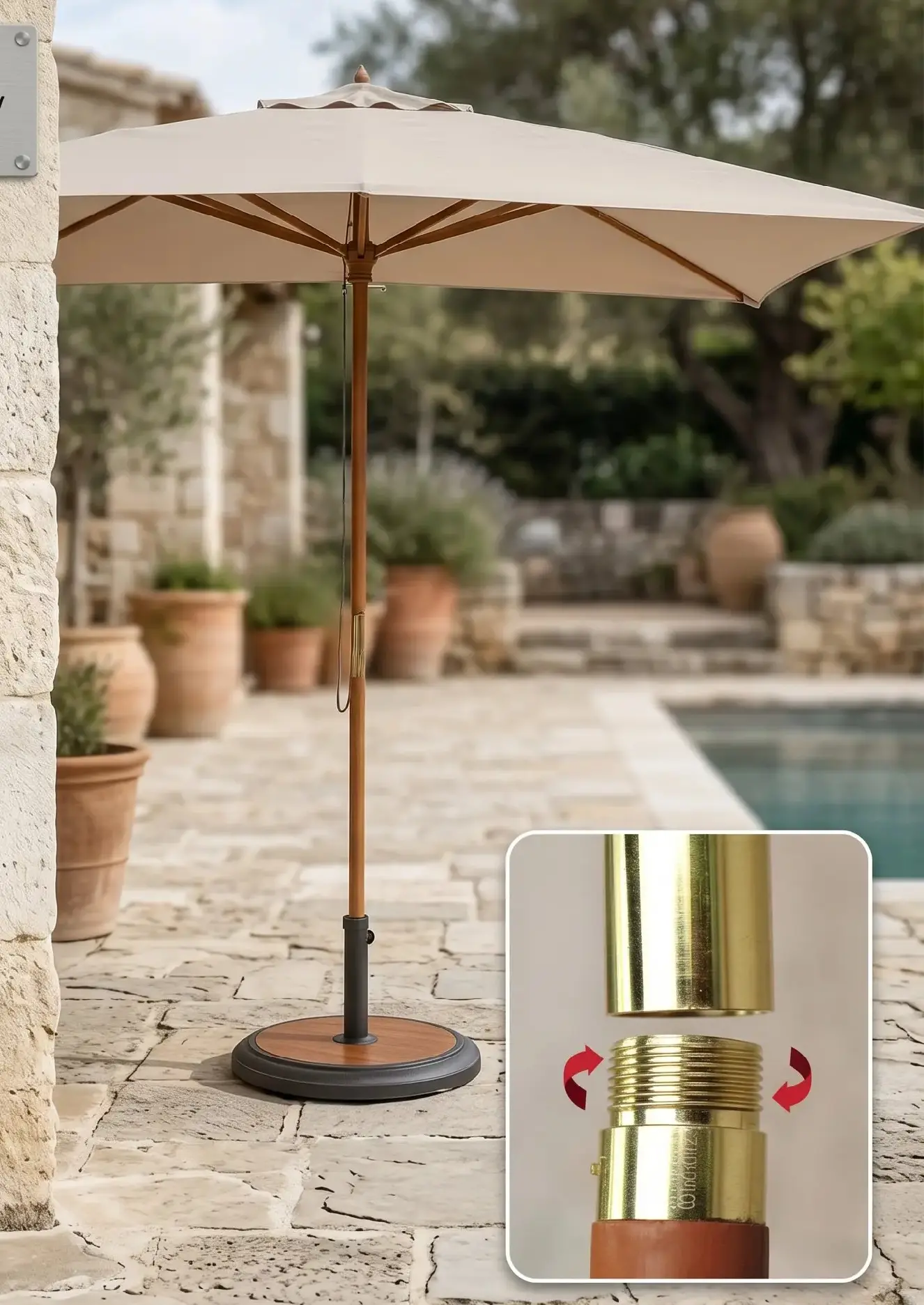 Umbrela de soare 2x3 m Outsunny 84D-057GY (Grey) - 2