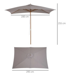 Umbrela de soare 2x3 m Outsunny 84D-057GY (Grey) Thumb